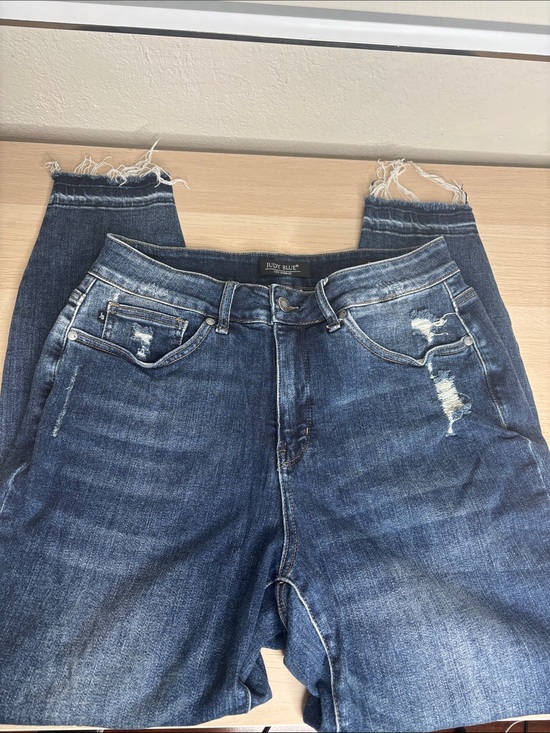 Judy Blue Denim - Judy Blue Jeans Women’s Size 16W Distressed Medium-Dark Blue Skinny Leg Jeans